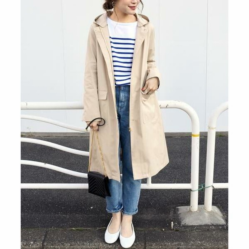 美品　ships コットンフードライナーコート SHIPS for women / シップスウィメン コットンフードライナー