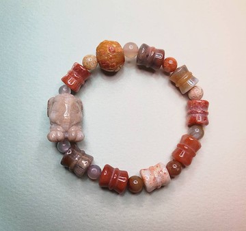 珊瑚玉象神設計款手串