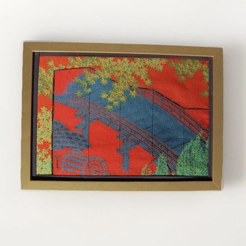 獨一無二 真絲和服袋帶藝術掛畫, 日本手作紡織裝飾面板