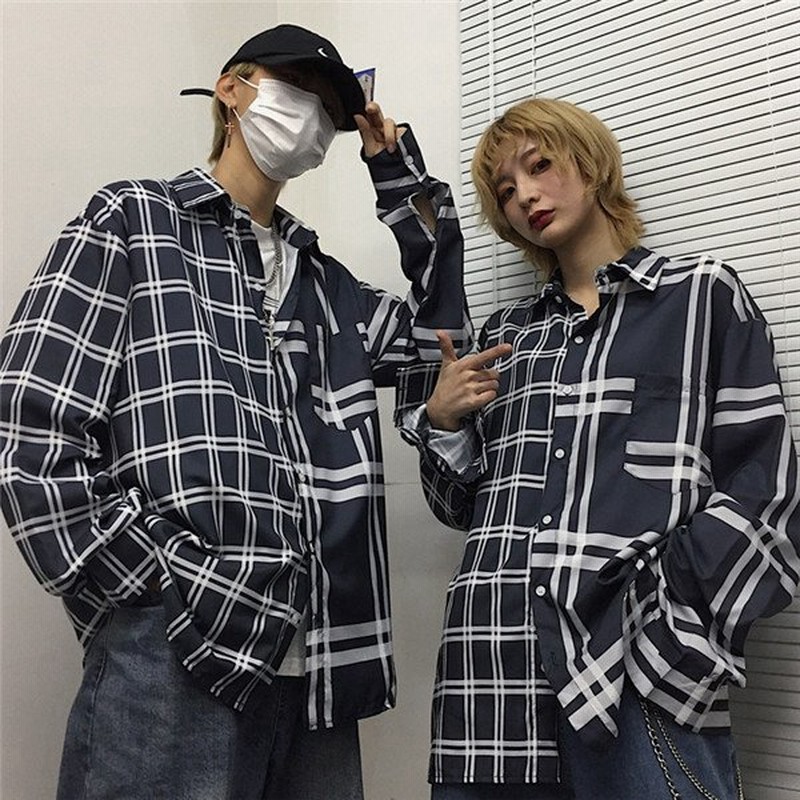 新作 韓国 原宿 レディースファッション スタイル チェック柄 長袖 シャツ ブラウス カラフル 個性的 かわいい 奇抜 青文字系 トップス 通販 Lineポイント最大0 5 Get Lineショッピング
