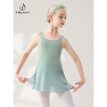 4088兒童舞蹈服女芭蕾舞裙女童形體練功演出體操夏季新款吊帶連體