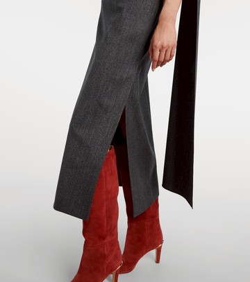 Roksanda Maite herringbone draped midi dress