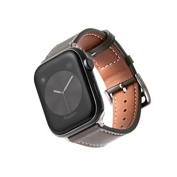 Apple Watch 錶帶 Apple Watch 8 質感美學 皮革錶帶 適用蘋果手錶 - 灰褐色