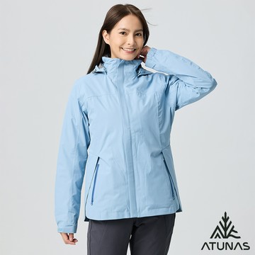 【ATUNAS 歐都納】女款防水2IN1+羽絨兩件式外套A1GA2502W霧藍