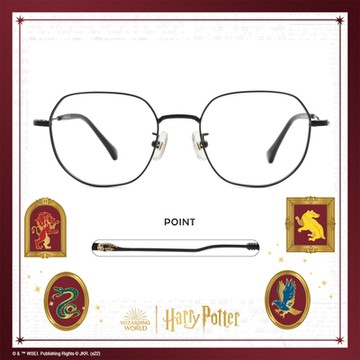 哈利波特 | 魔法金探子多邊方框眼鏡 霧面黑