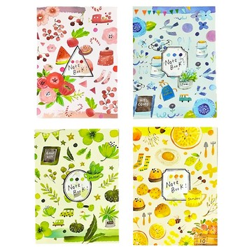 conifer 綠的事務 染渲森森 A5膠裝易撕筆記本 Set 4本  日和春呢/日和綠沐/日和藍夏/日和澄香  方格  台灣製造  1組