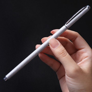 至尚創美黑筆細桿金屬筆桿中性筆簽字筆碳素筆 0.5mm黑色學生用水筆個性創意筆