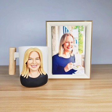 【客製化3D人像公仔】訂製手作似顏繪馬克杯咖啡女生老婆生日禮物