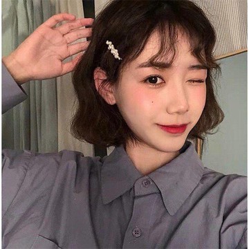 網紅一字夾短發頭飾側邊發夾邊夾卡子少女劉海發邊夾珍珠發夾