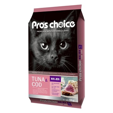 福壽實業 Pro's choice 博士巧思 貓食專業配方 乾飼料  鮪魚 + 鱈魚口味  9kg  1袋