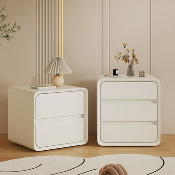 公司貨附發票 床頭柜加厚輕奢高級感床頭置物架簡約小型奶油風臥室家用床邊柜子 快速出貨