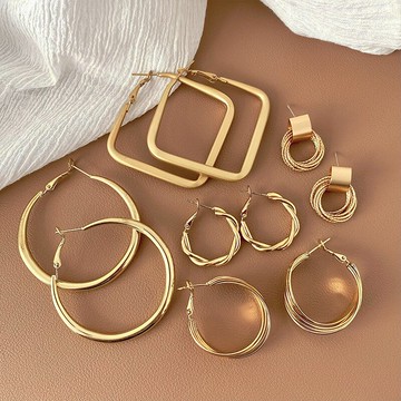 金色系高級感耳環套裝氣質網紅小眾設計感復古耳飾2021年新款耳釘