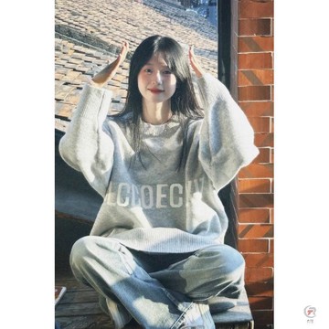 🔥店長新選🔥國潮字母圓領毛衣女秋冬新寬鬆慵懶風打底衫女溫柔軟糯百搭針織衫 毛衣