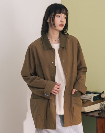 涼感天絲配色大口袋工裝外套(兩色)