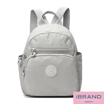 iBrand 輕巧防潑水簡約口袋後背包 -淺灰色 MDS-8672