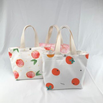 ins日式帆布小布袋可愛清新碎花小包手提手拎午餐布袋媽咪包