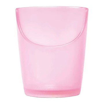 OKABE YOSHOKKI 岡部洋食器 斜口杯 免抬頭輕鬆喝水 老人用餐輔助 容量70cc 軟質PP  粉紅色  1個