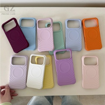 高品質波漾殼磁吸大孔～韓系液態矽膠 適用iPhone 17 16 15 Pro Max 17Pro 手機殼 防摔殼