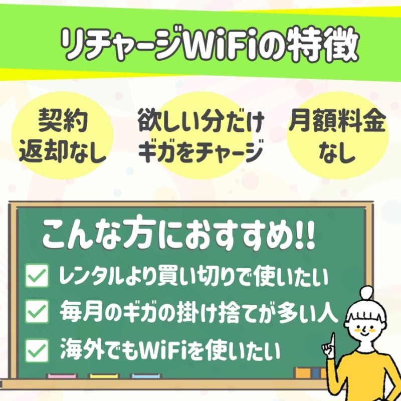 100ギガデータ付きモバイルルーター【即時開通モデル】リチャージWiFi