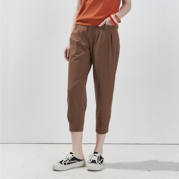 CLL巧玲瓏 舒壓口袋造型縮口褲(咖啡色) 7101509