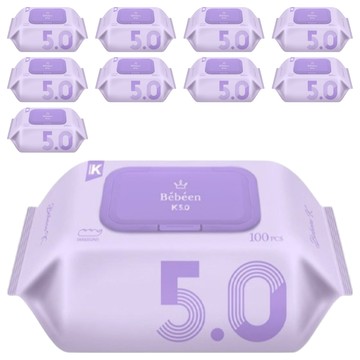 Bebeen K 5.0濕紙巾 純淨RO水 黑接骨木花萃取 清爽不黏膩  50g  100張  10包