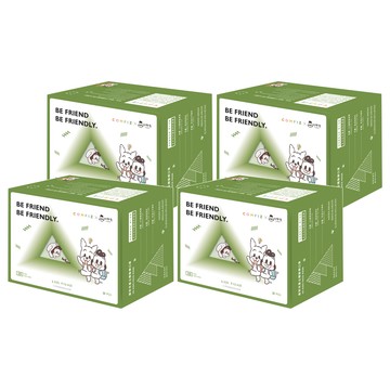 COMFIZ 康菲 兒童3D醫療口罩 狗與鹿聯名 大童 L 7~12歲  20片  4盒  狗與鹿散步出遊篇 淺綠色