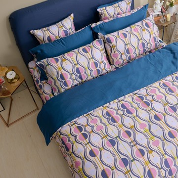 戀家小舖 泡影律動 雙人床包 60支天絲 四件組含兩件枕套 台灣製