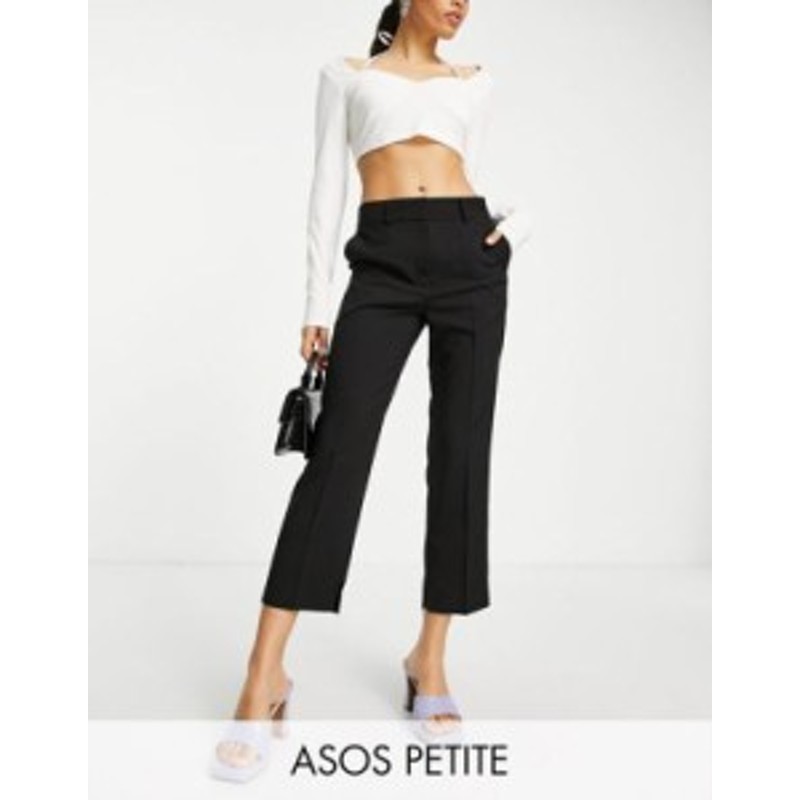 Træ Politistation Asser エイソス レディース カジュアルパンツ ボトムス ASOS DESIGN Petite slim ankle-skim cigarette pants  in black Black 通販 LINEポイント最大1.0%GET | LINEショッピング