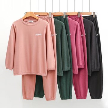 冬款睡衣女秋冬陽離子德絨兩件套裝家居服休閑可外穿自發熱宅宅衣