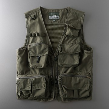 防潑水戶外多口袋機能工裝馬甲背心 / 男女適穿 / 4色 / M-7XL / 大尺碼【QTJBY8898】