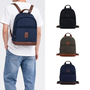 [平輸版]LONGCHAMP BOXFORD系列壓印皮標帆布前口袋電腦後背包(多色選)真品平輸