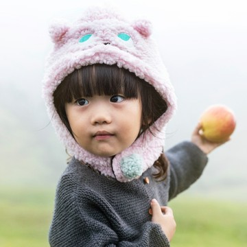 兒童保暖圍脖帽 圍巾帽兒童保暖帽 兒童冬帽 可愛造型帽 幼兒 童帽 貓咪的呢喃S 適用0-6歲