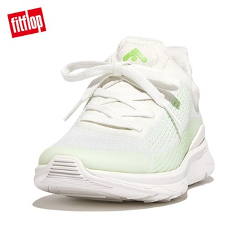 【FitFlop】VITAMIN FFX GLOW-IN-THE-DARK運動風螢光色繫帶休閒鞋-女(都會白)