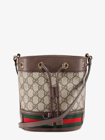 Gg supreme fabric and leather shoulder bag - GUCCI - gender_Woman