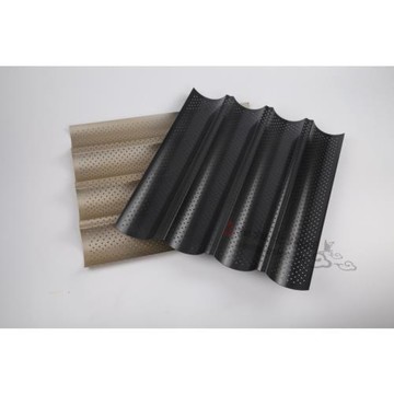 KESDDEN4連漏點法棒模 法國面包模 4槽波浪法棍模具法式波浪盤