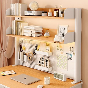 桌麵置物架電腦桌桌上多層收納架子洞洞闆書桌書架學生傢用整理架桌上書架洞洞板
