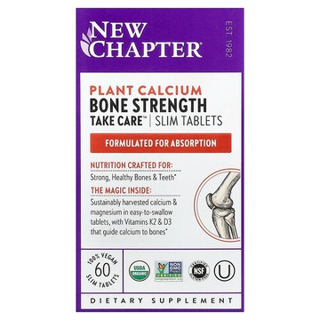 New Chapter, 骨骼強度呵護，60 片素食薄片