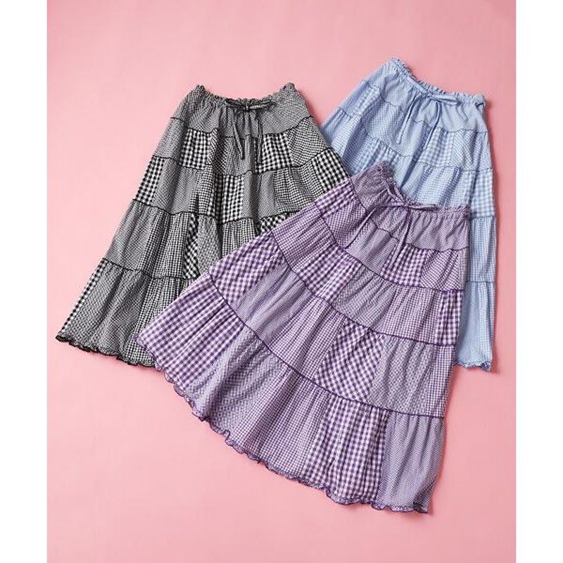 PINK HOUSE / ピンクハウス ギンガムチェックパッチワークスカート PINK HOUSE / ピンクハウス ギンガムチェックパッチワーク