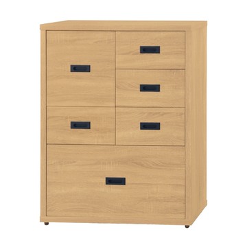 文創集 麥格原橡2.7尺六抽斗櫃-80x40.6x107.6cm免組