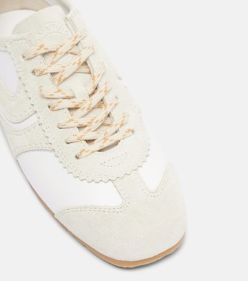 Dries Van Noten Suede-trimmed leather sneakers