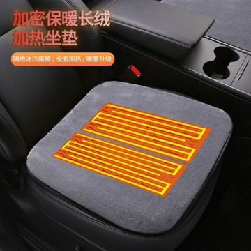 新款冬季汽車加熱坐墊5V電加熱坐墊毛絨車載家用速熱方墊USB款