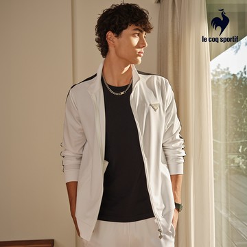 【LE COQ SPORTIF 法國公雞】男款白色立領外套LWX61561