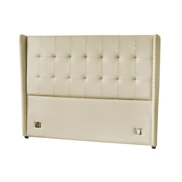 【多瓦娜】拜爾德5尺皮床頭片-二色米色