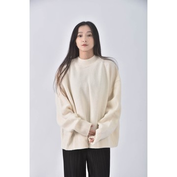 (F) el ciel bleu質感圓領白色長袖上衣二手衣