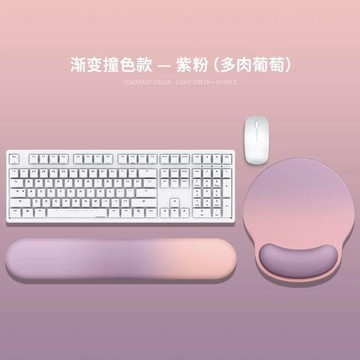 【台灣出貨】賽博朋克鼠標墊護手腕防腱鞘鍵盤手託辦公橡膠底遊戲男女生漸變墊桌墊滑鼠墊 辦公滑鼠墊  加厚護手墊 護手滑鼠墊