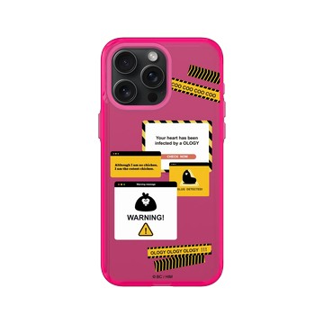 iPhone 15 Pro Max Clear 粉漾桃 - 奧樂雞 Ology - Warning