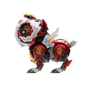 神型科技關公紅獅XWS-0001小舞獅合金模型手辦擺件國潮風手辦