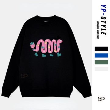 【超絕質感！台灣出貨】圓領大學t 印花 大學t 長袖T恤 加絨加厚 潮牌oversize小眾 高街 休閒寬松韓版