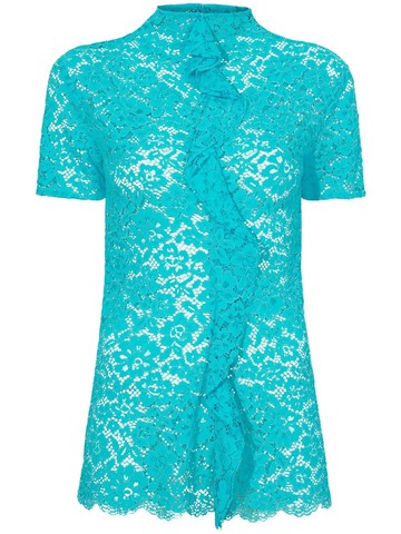 Proenza Schouler - stretch lace top - women - Polyamide/Spandex/Elastane/Viscose - 6 - Blue