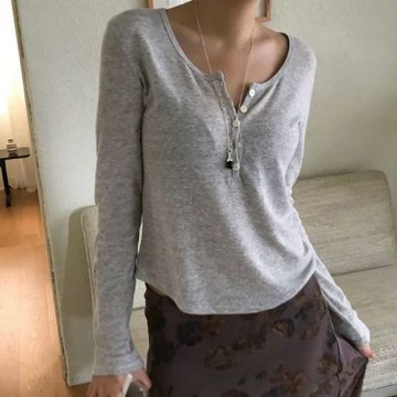 正韓女上衣 艾瑪萊卡長袖T恤CPC1102-創翊韓都